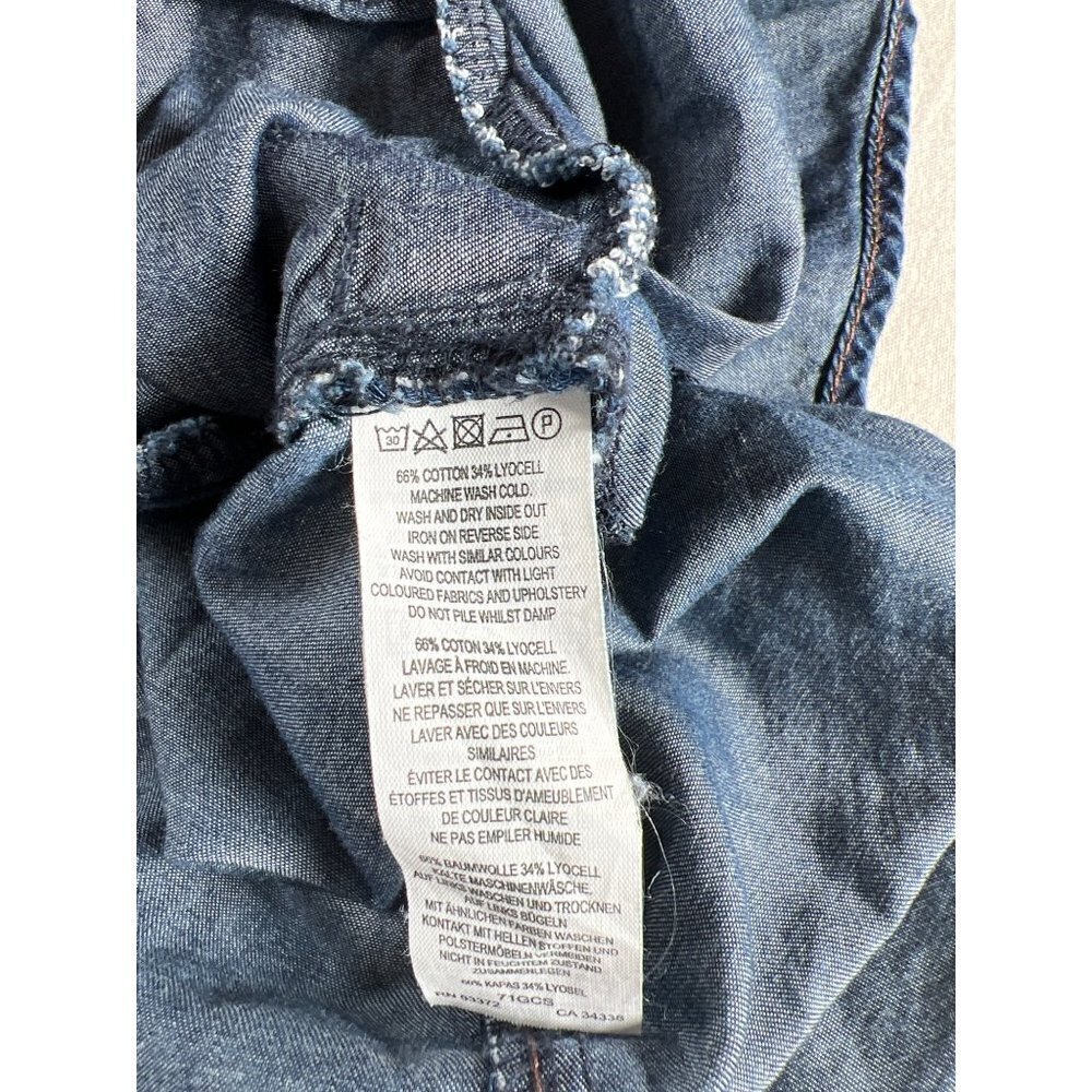French Connection Womens Size 2 XXS Cotton Lyocell Denim Shirt Dress L/S Pockets - Picture 10 of 12
